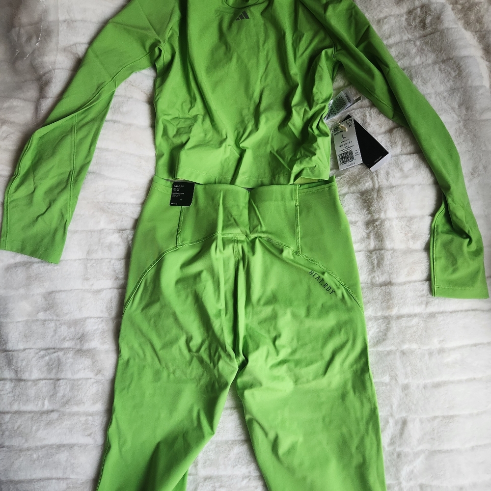 Adidas Set Hiit Heat Top +Performance Training Tailored Hiit 7/8 Leggings bnwt - Picture 13 of 13
